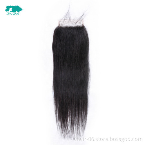 All run 4*4 lace closure Hair Human Black Natural Color Brazilian Human Hair